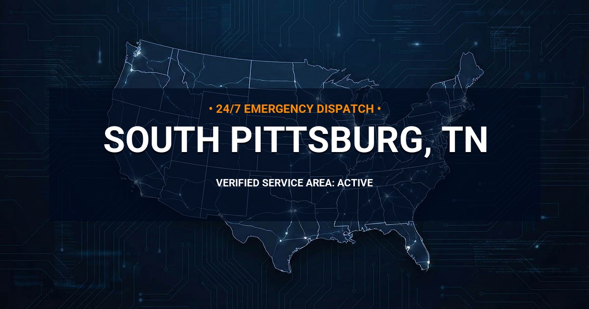 Emergency Plumbing Dispatch Map for Plumbing Services: South Pittsburg, TN