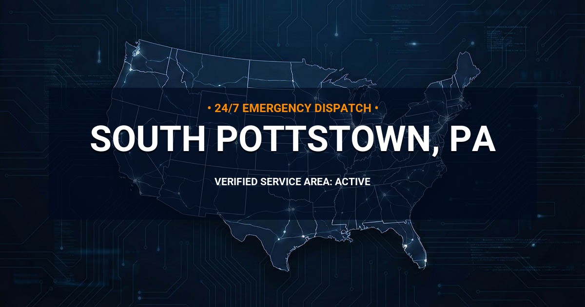 Emergency Plumbing Dispatch Map for Plumbing Services: South Pottstown, PA