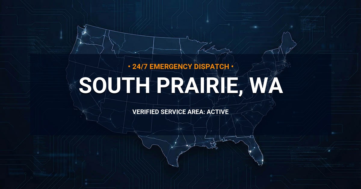 Emergency Plumbing Dispatch Map for Plumbing Services: South Prairie, WA