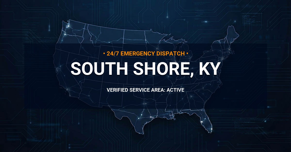 Emergency Plumbing Dispatch Map for Plumbing Services: South Shore, KY