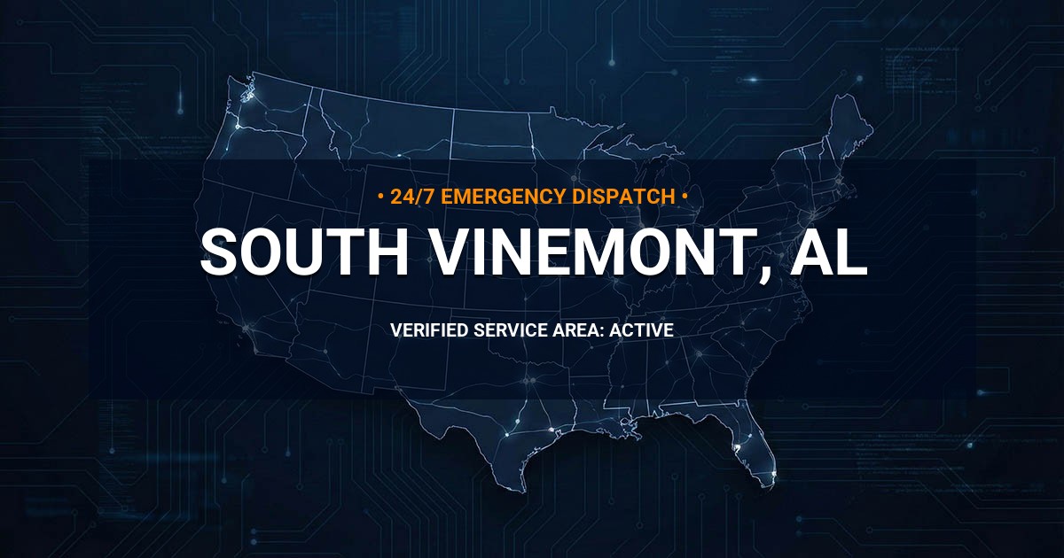 Emergency Plumbing Dispatch Map for Plumbing Services: South Vinemont, AL