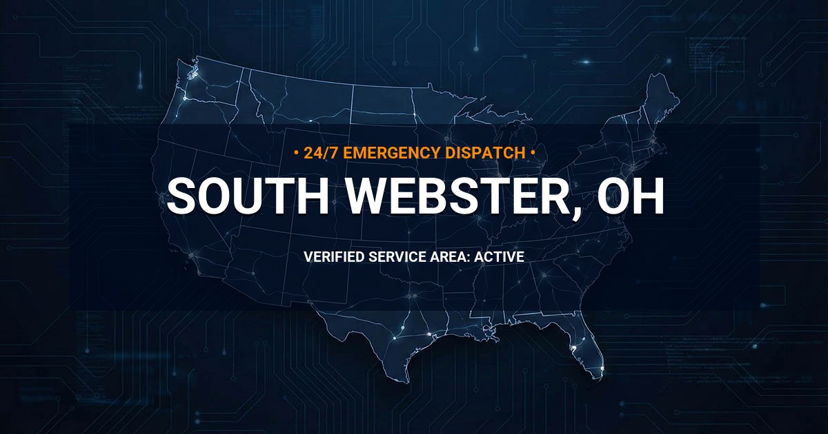 Emergency Plumbing Dispatch Map for Plumbing Services: South Webster, OH