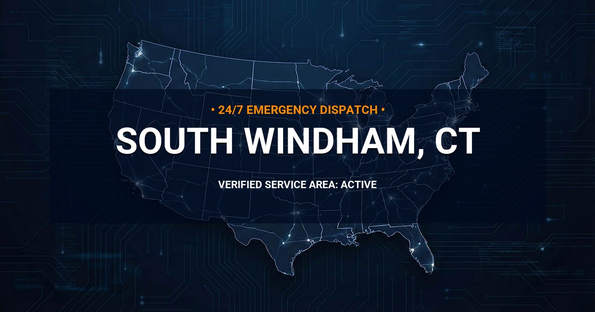 Emergency Plumbing Dispatch Map for Plumbing Services: South Windham, CT