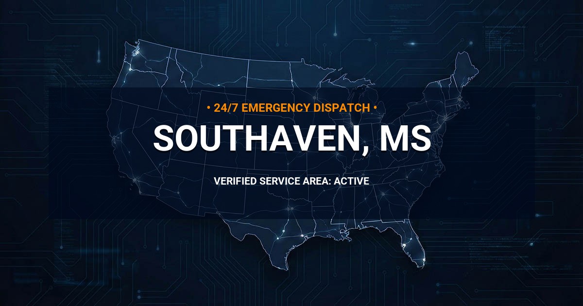 Emergency Plumbing Dispatch Map for Plumbing Services: Southaven, MS