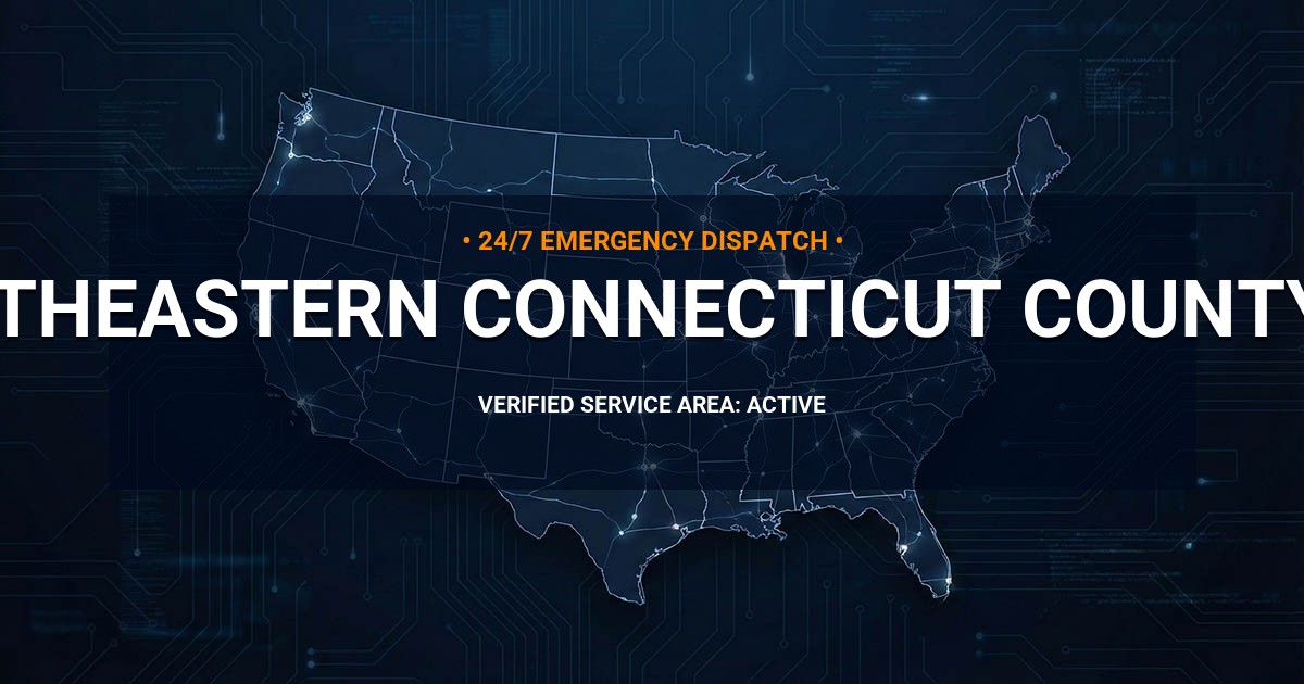 Emergency Plumbing Dispatch Map for Southeastern Connecticut County Plumbing Logistics