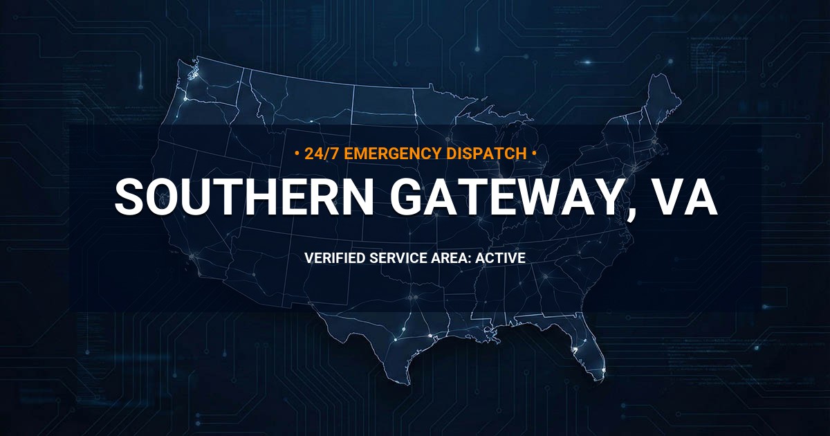 Emergency Plumbing Dispatch Map for Plumbing Services: Southern Gateway, VA