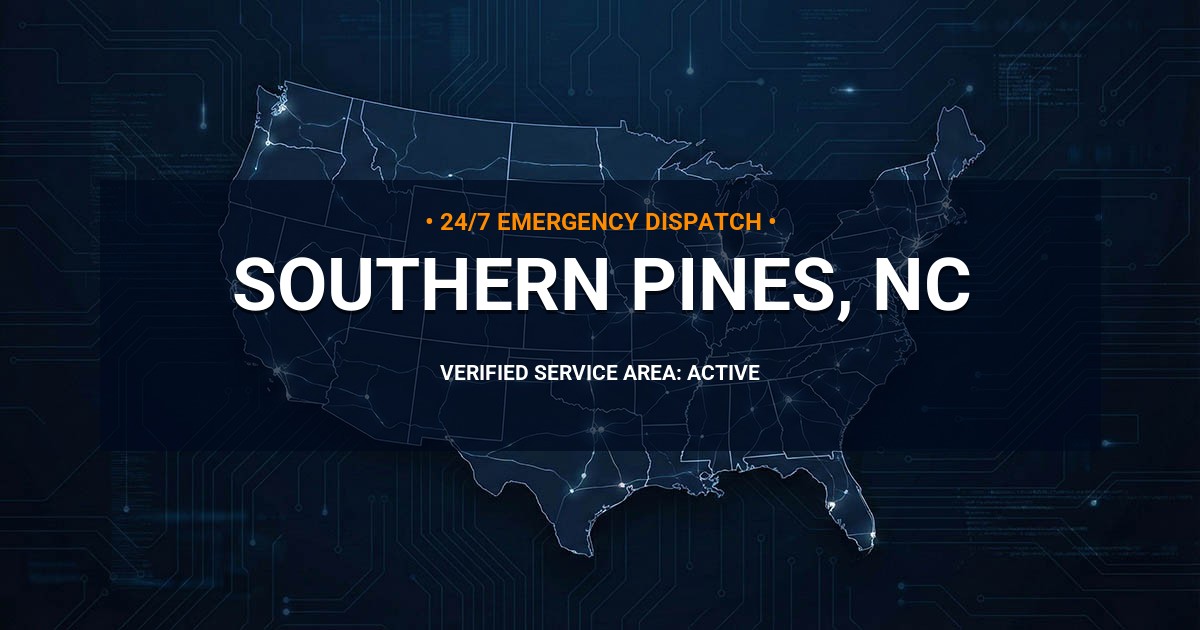 Emergency Plumbing Dispatch Map for Plumbing Services: Southern Pines, NC