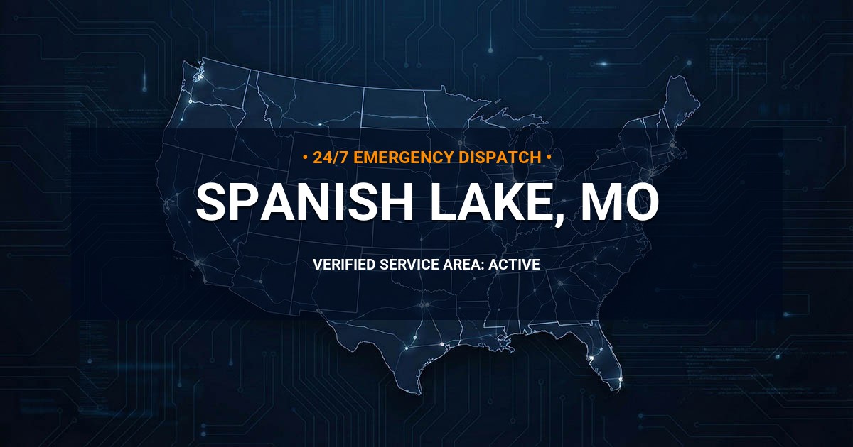 Emergency Plumbing Dispatch Map for Plumbing Services: Spanish Lake, MO