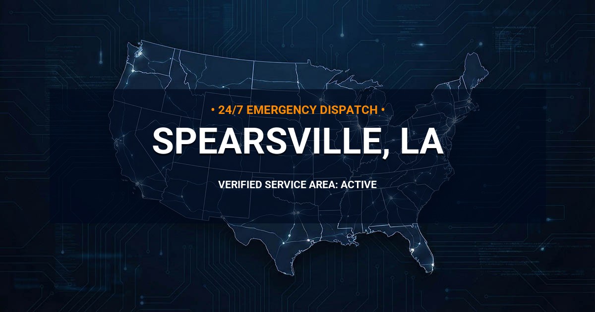 Emergency Plumbing Dispatch Map for Plumbing Services: Spearsville, LA