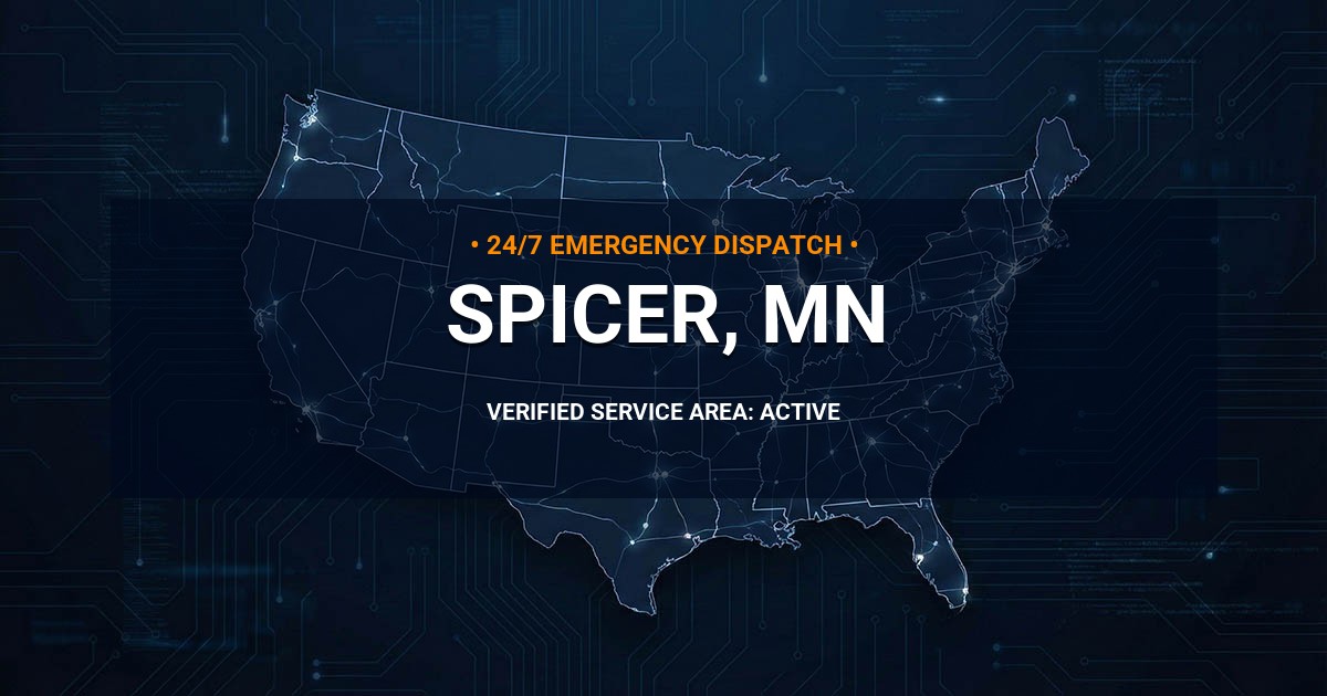 Emergency Plumbing Dispatch Map for Plumbing Services: Spicer, MN