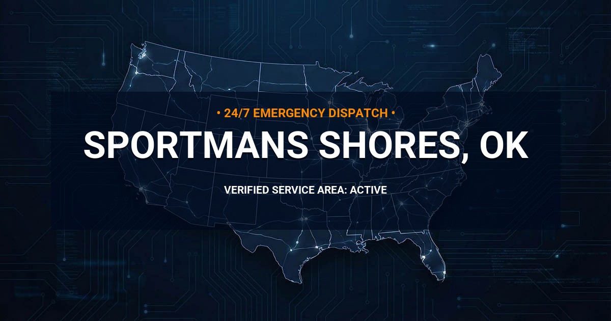 Emergency Plumbing Dispatch Map for Plumbing Services: Sportmans Shores, OK