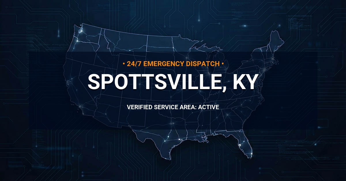 Emergency Plumbing Dispatch Map for Plumbing Services: Spottsville, KY