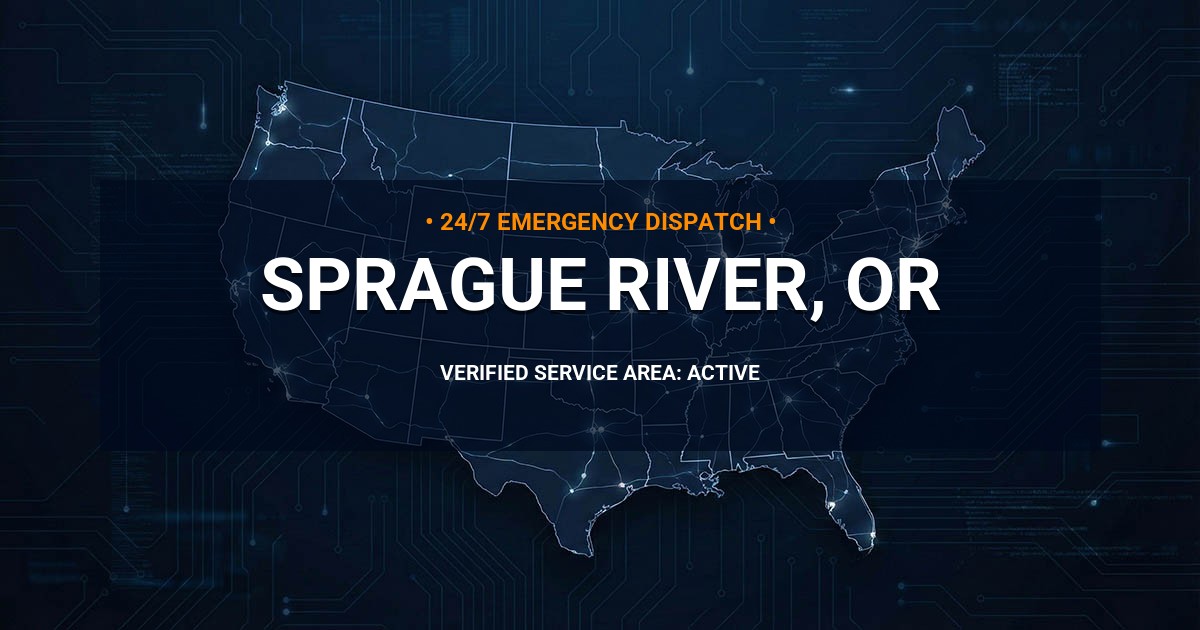 Emergency Plumbing Dispatch Map for Plumbing Services: Sprague River, OR