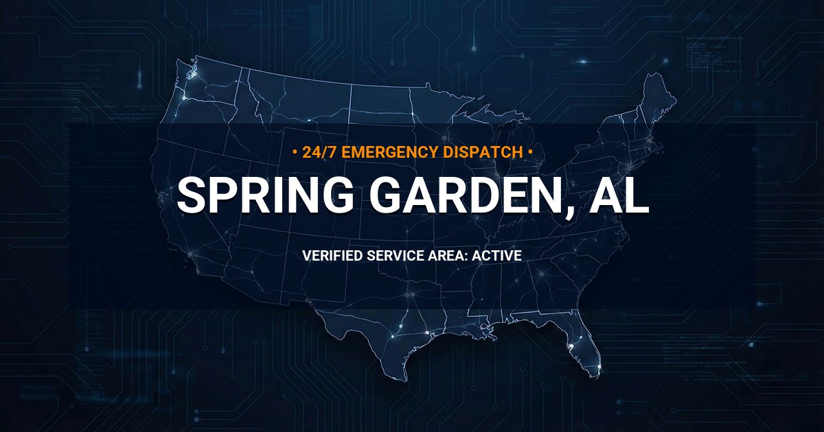 Emergency Plumbing Dispatch Map for Plumbing Services: Spring Garden, AL