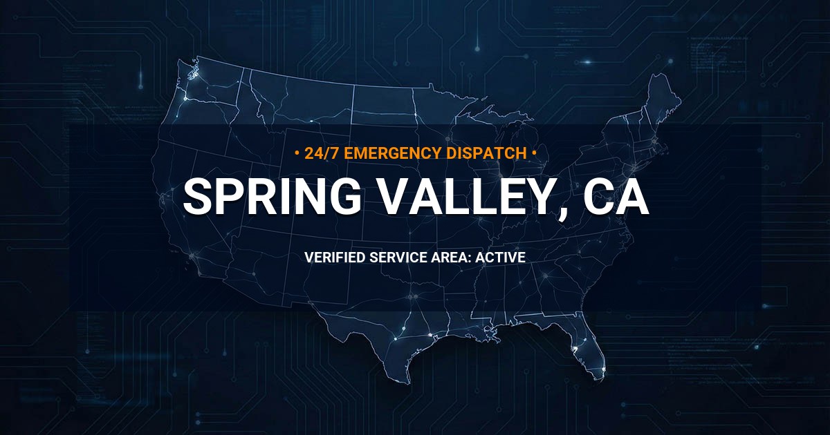 Emergency Plumbing Dispatch Map for Plumbing Services: Spring Valley, CA