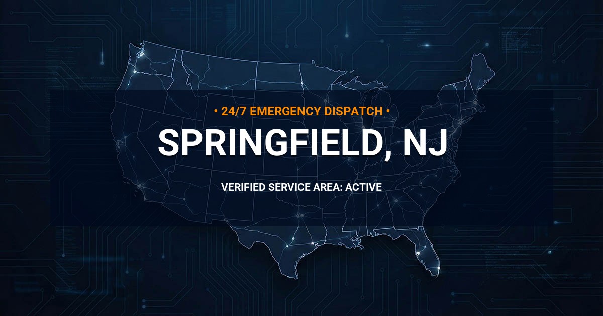 Emergency Plumbing Dispatch Map for Plumbing Services: Springfield, NJ