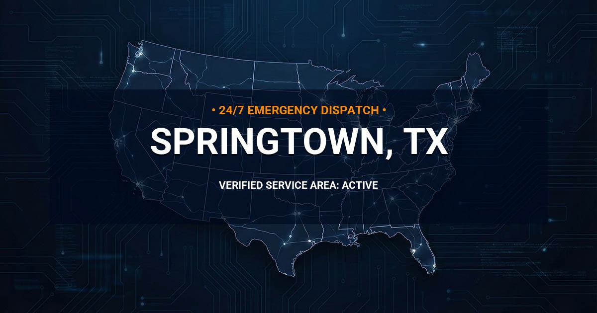 Emergency Plumbing Dispatch Map for Plumbing Services: Springtown, TX