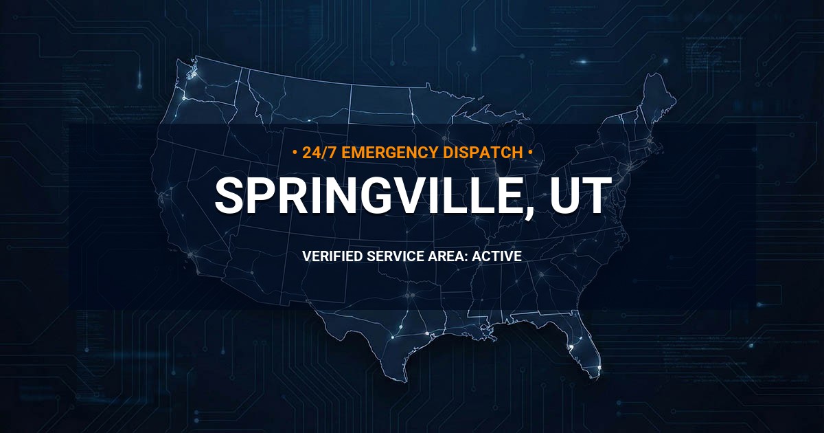 Emergency Plumbing Dispatch Map for Plumbing Services: Springville, UT