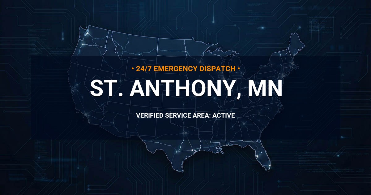Emergency Plumbing Dispatch Map for Plumbing Services: St. Anthony, MN