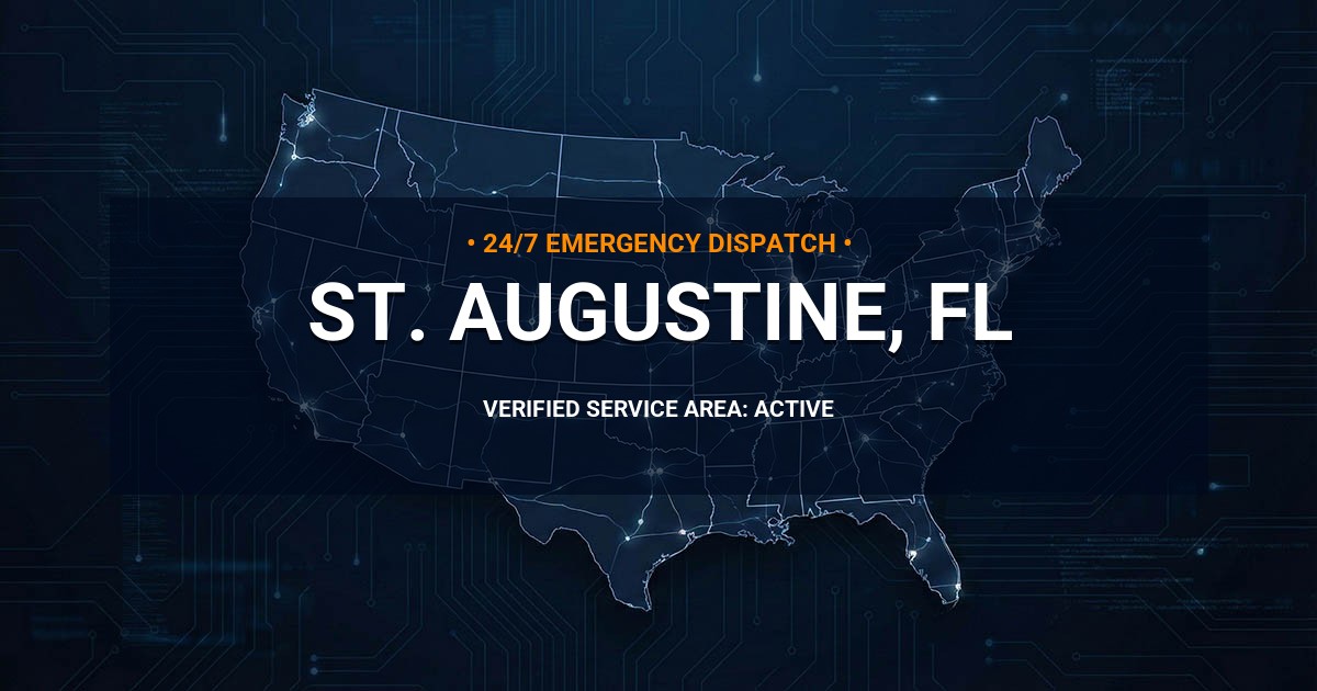 Emergency Plumbing Dispatch Map for Plumbing Services: St. Augustine, FL