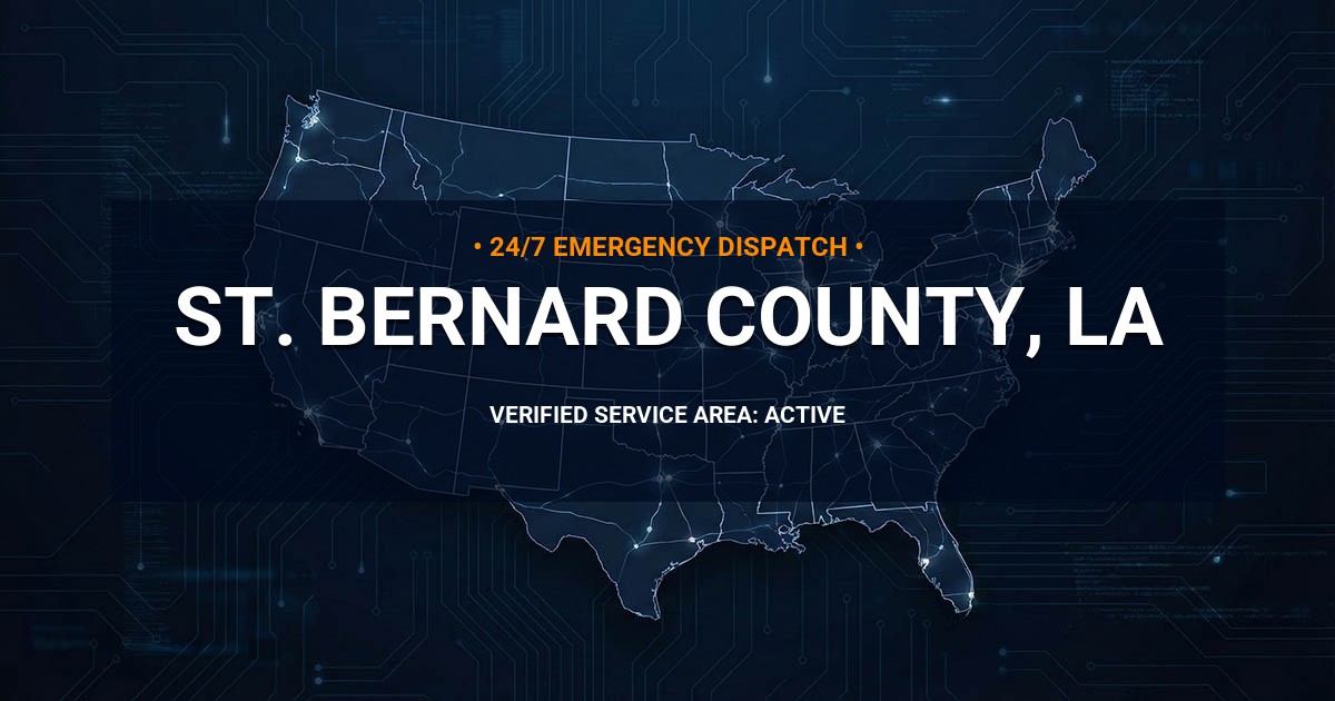 Emergency Plumbing Dispatch Map for St. Bernard County Plumbing Logistics