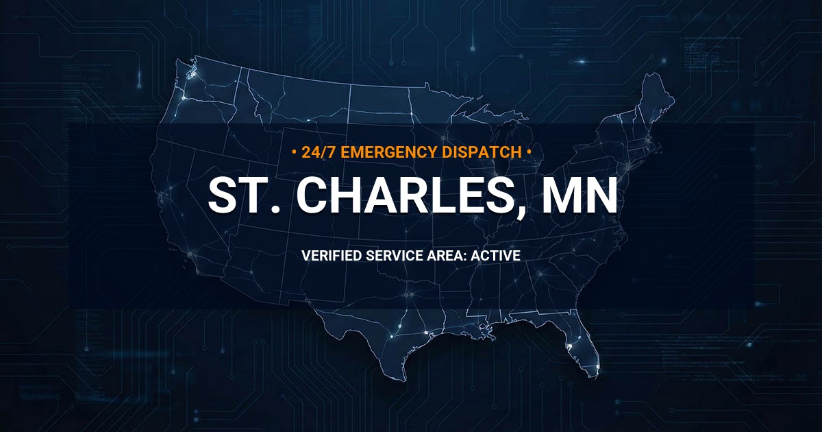 Emergency Plumbing Dispatch Map for Plumbing Services: St. Charles, MN