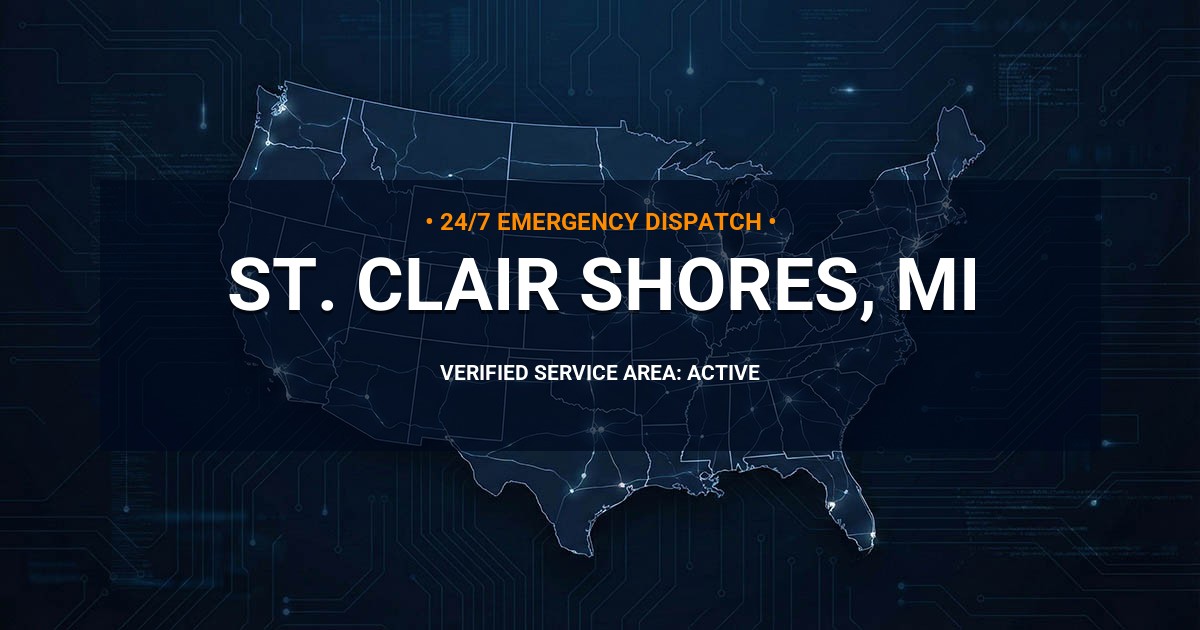 Emergency Plumbing Dispatch Map for Plumbing Services: St. Clair Shores, MI