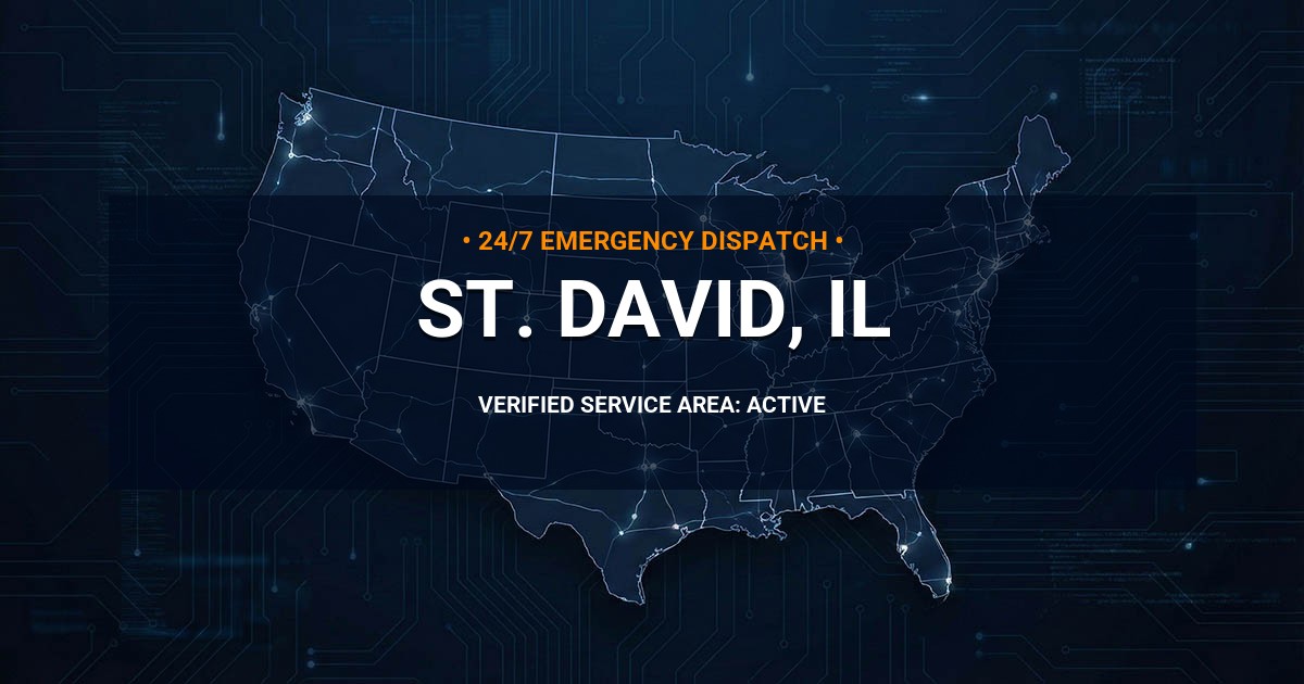 Emergency Plumbing Dispatch Map for Plumbing Services: St. David, IL
