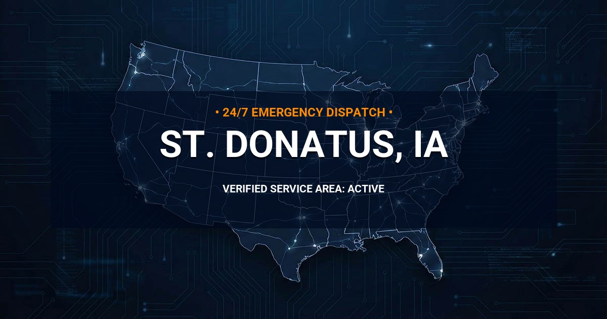 Emergency Plumbing Dispatch Map for Plumbing Services: St. Donatus, IA
