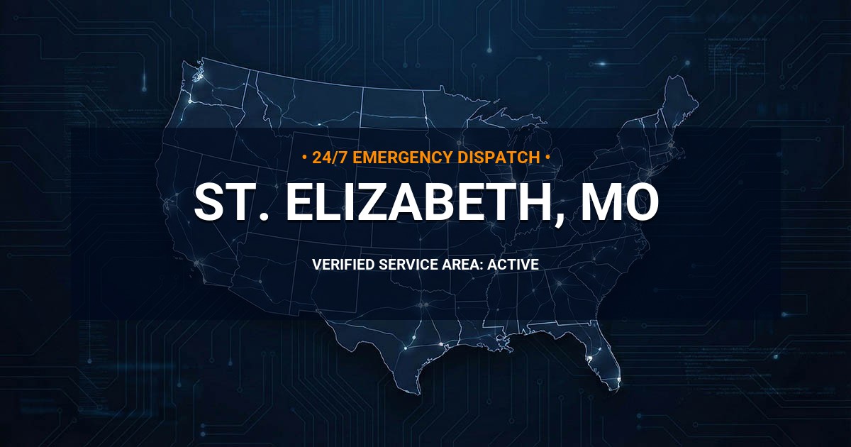 Emergency Plumbing Dispatch Map for Plumbing Services: St. Elizabeth, MO