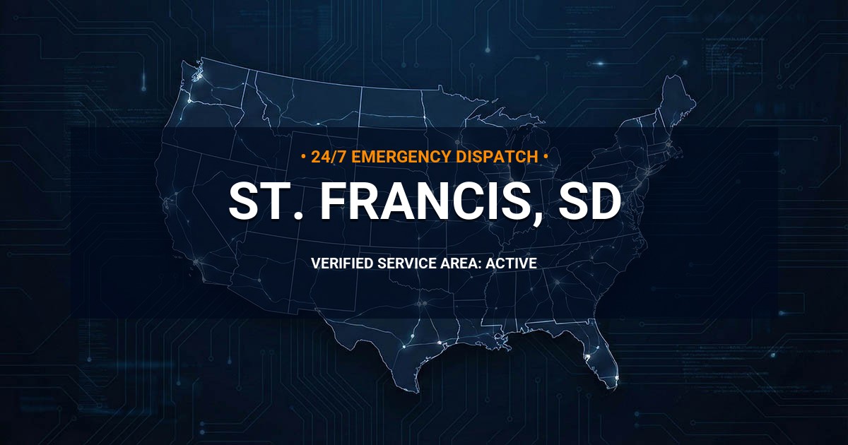 Emergency Plumbing Dispatch Map for Plumbing Services: St. Francis, SD