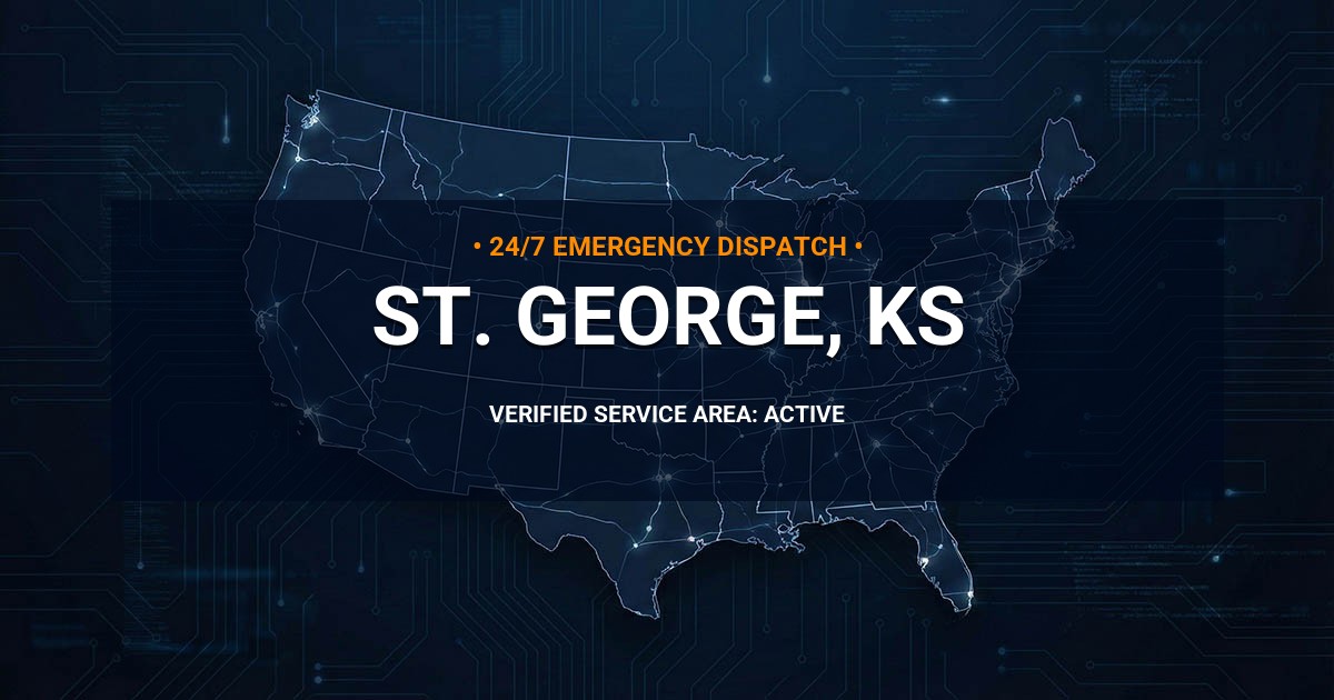 Emergency Plumbing Dispatch Map for Plumbing Services: St. George, KS