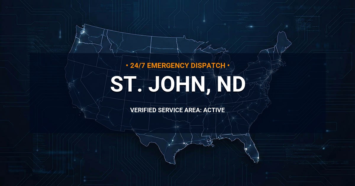 Emergency Plumbing Dispatch Map for Plumbing Services: St. John, ND