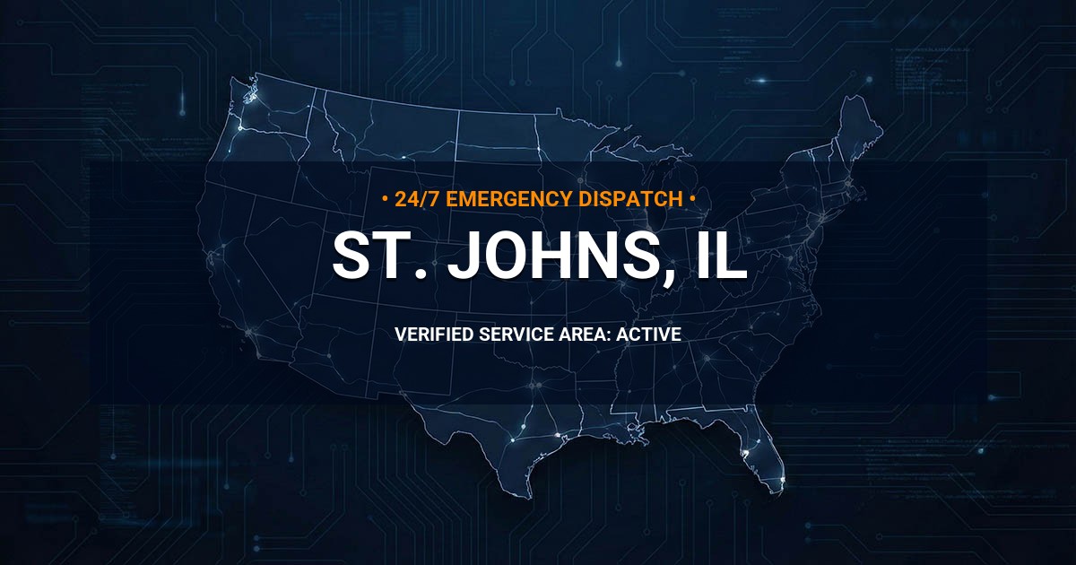 Emergency Plumbing Dispatch Map for Plumbing Services: St. Johns, IL