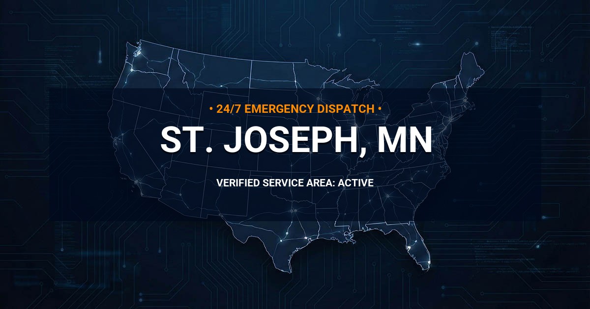 Emergency Plumbing Dispatch Map for Plumbing Services: St. Joseph, MN