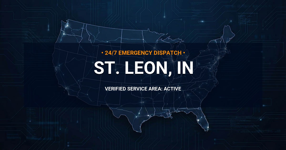 Emergency Plumbing Dispatch Map for Plumbing Services: St. Leon, IN