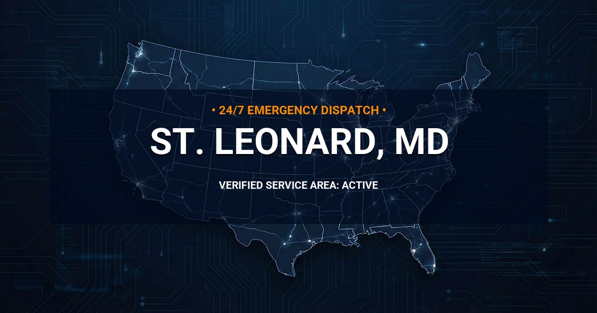 Emergency Plumbing Dispatch Map for Plumbing Services: St. Leonard, MD
