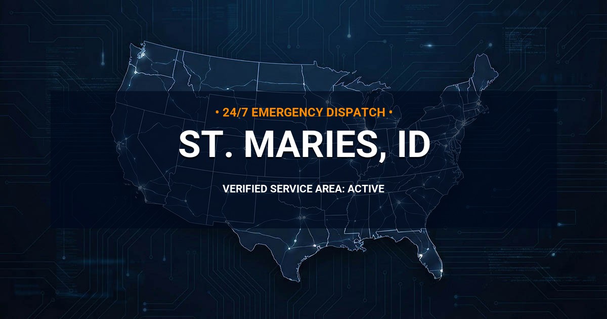 Emergency Plumbing Dispatch Map for Plumbing Services: St. Maries, ID