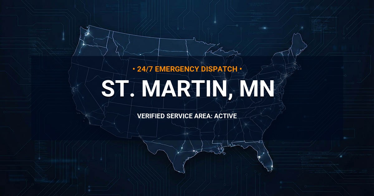 Emergency Plumbing Dispatch Map for Plumbing Services: St. Martin, MN
