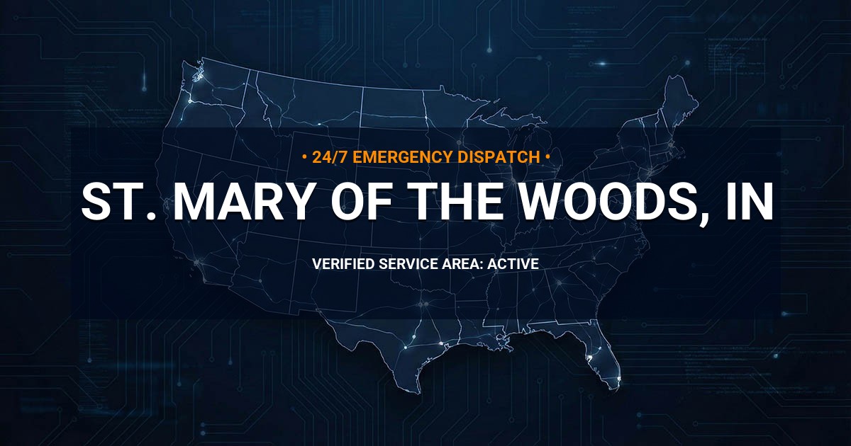Emergency Plumbing Dispatch Map for Plumbing Services: St. Mary of the Woods, IN