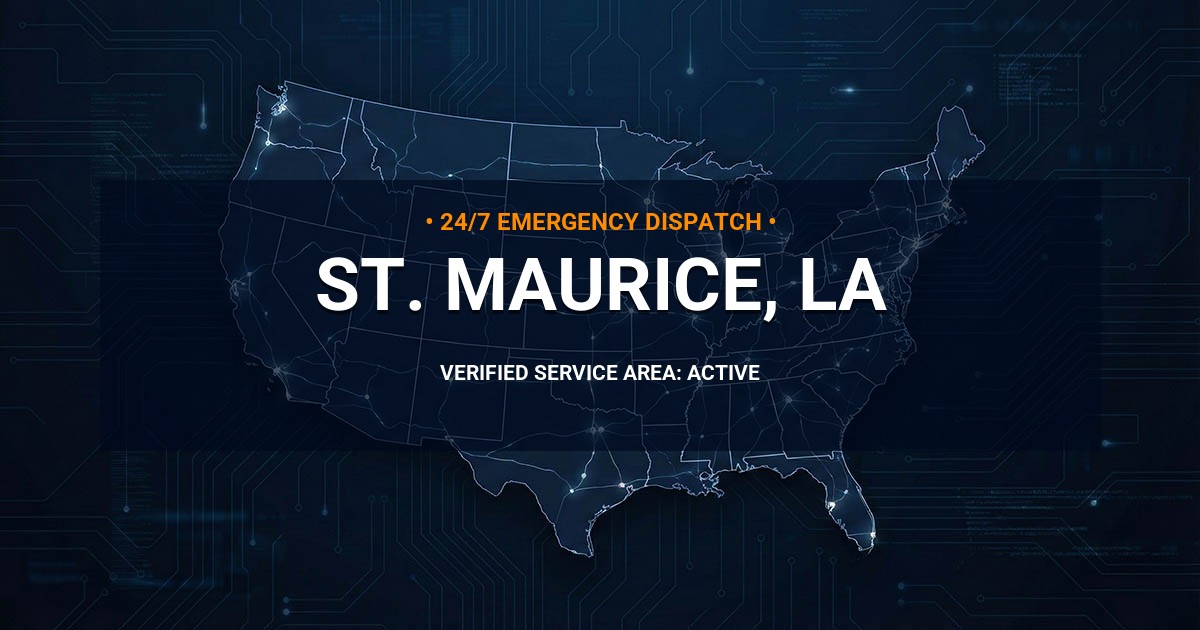 Emergency Plumbing Dispatch Map for Plumbing Services: St. Maurice, LA