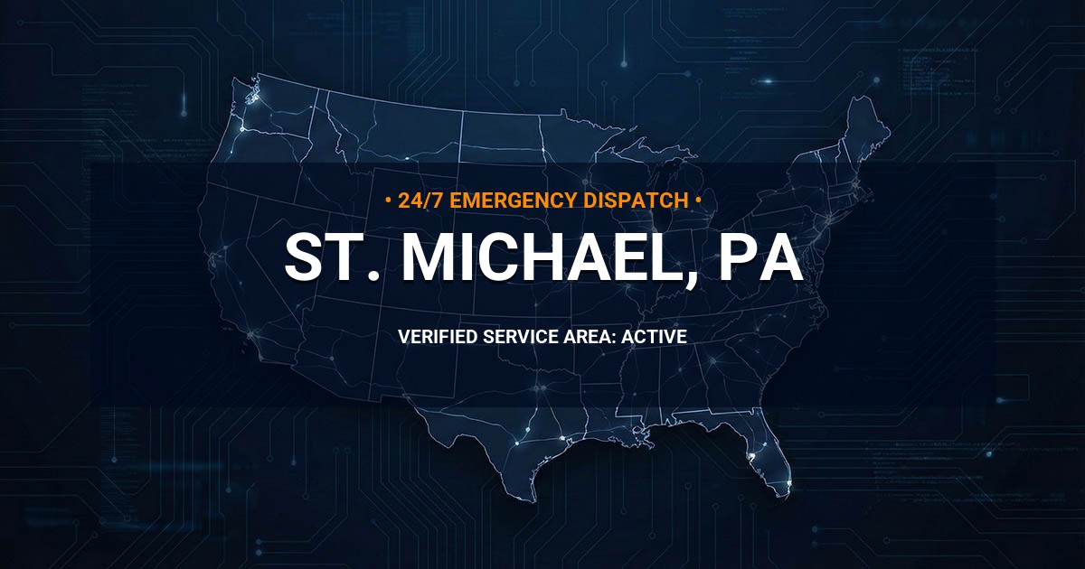 Emergency Plumbing Dispatch Map for Plumbing Services: St. Michael, PA