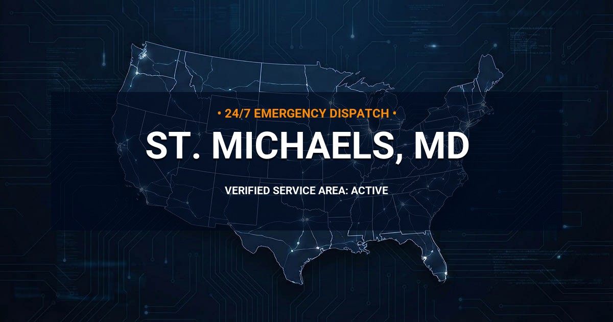 Emergency Plumbing Dispatch Map for Plumbing Services: St. Michaels, MD