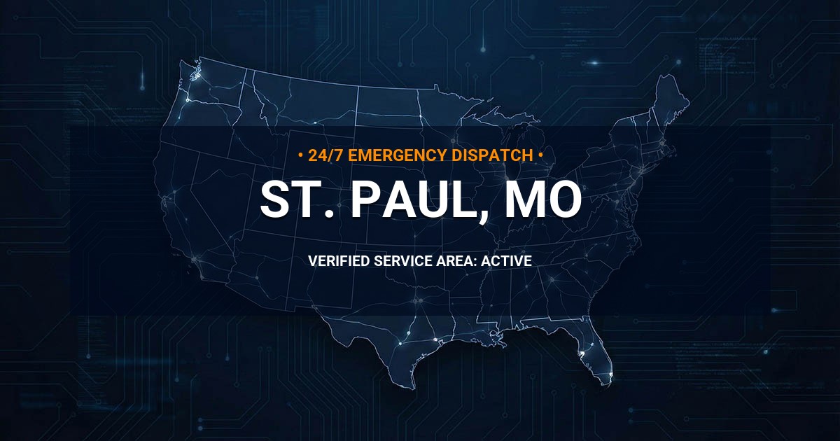 Emergency Plumbing Dispatch Map for Plumbing Services: St. Paul, MO