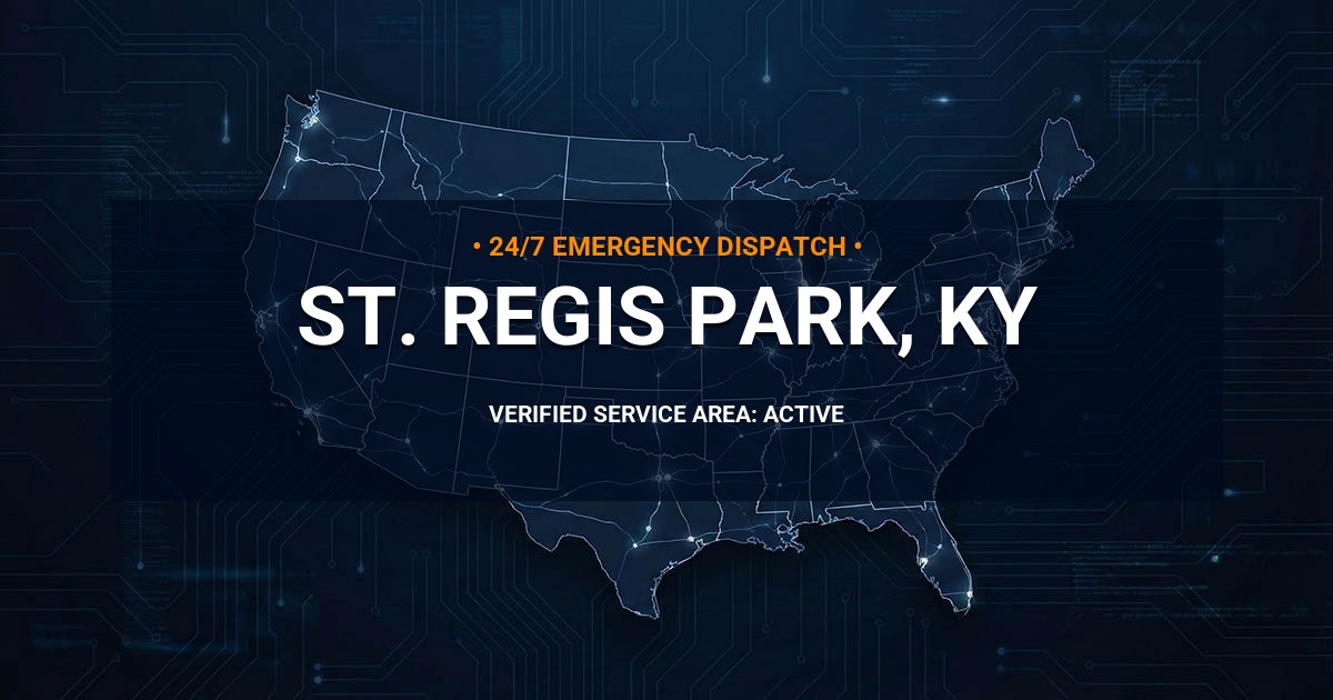 Emergency Plumbing Dispatch Map for Plumbing Services: St. Regis Park, KY