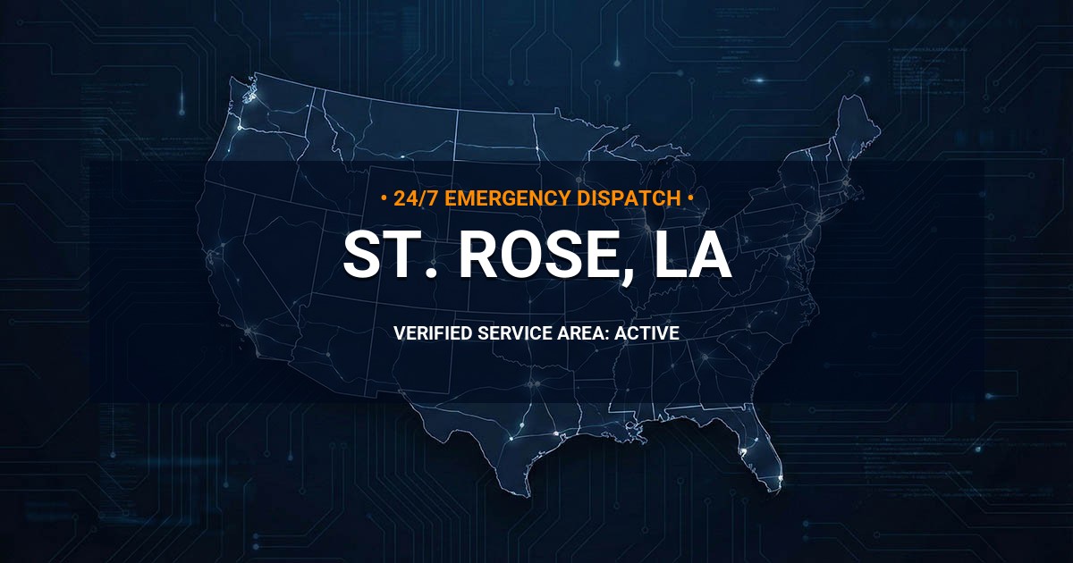 Emergency Plumbing Dispatch Map for Plumbing Services: St. Rose, LA