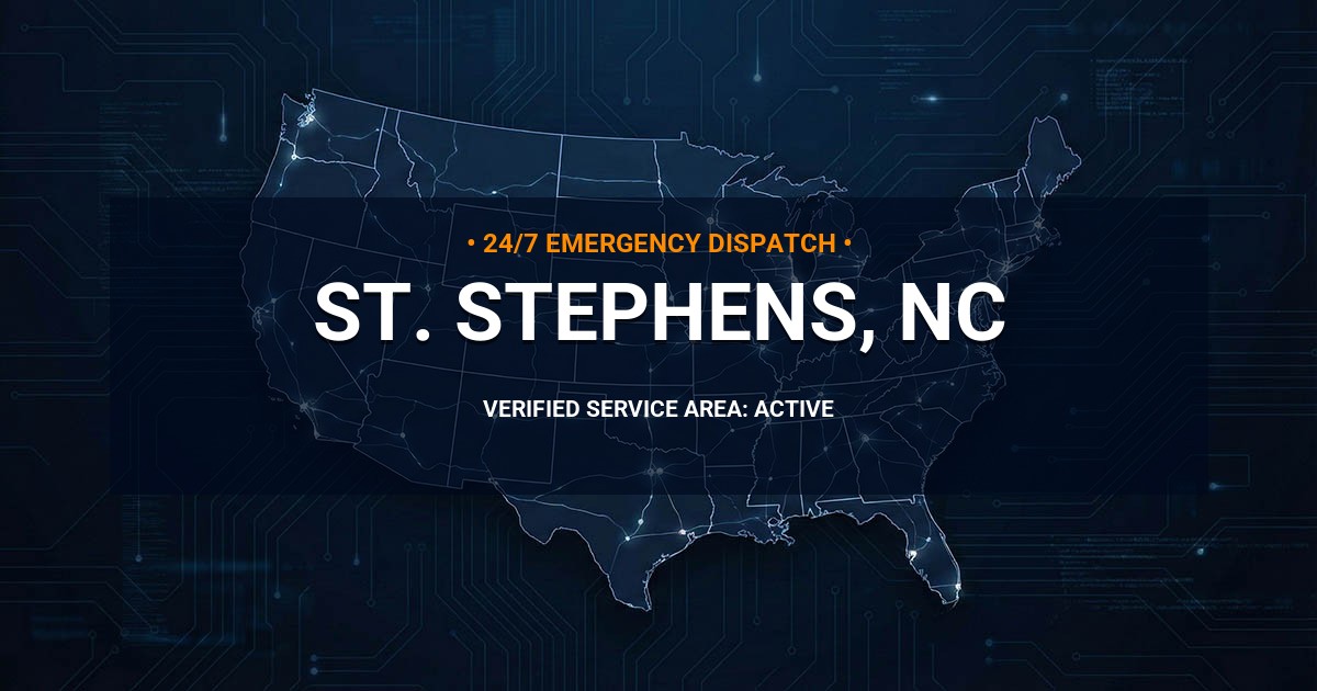 Emergency Plumbing Dispatch Map for Plumbing Services: St. Stephens, NC
