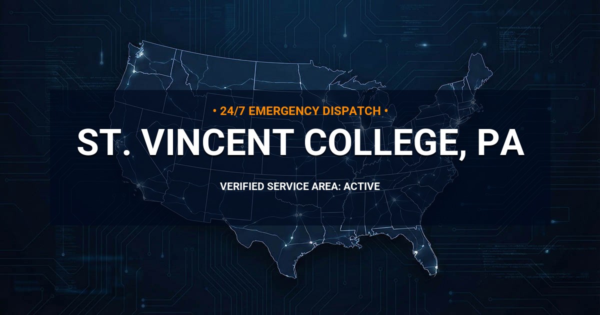 Emergency Plumbing Dispatch Map for Plumbing Services: St. Vincent College, PA