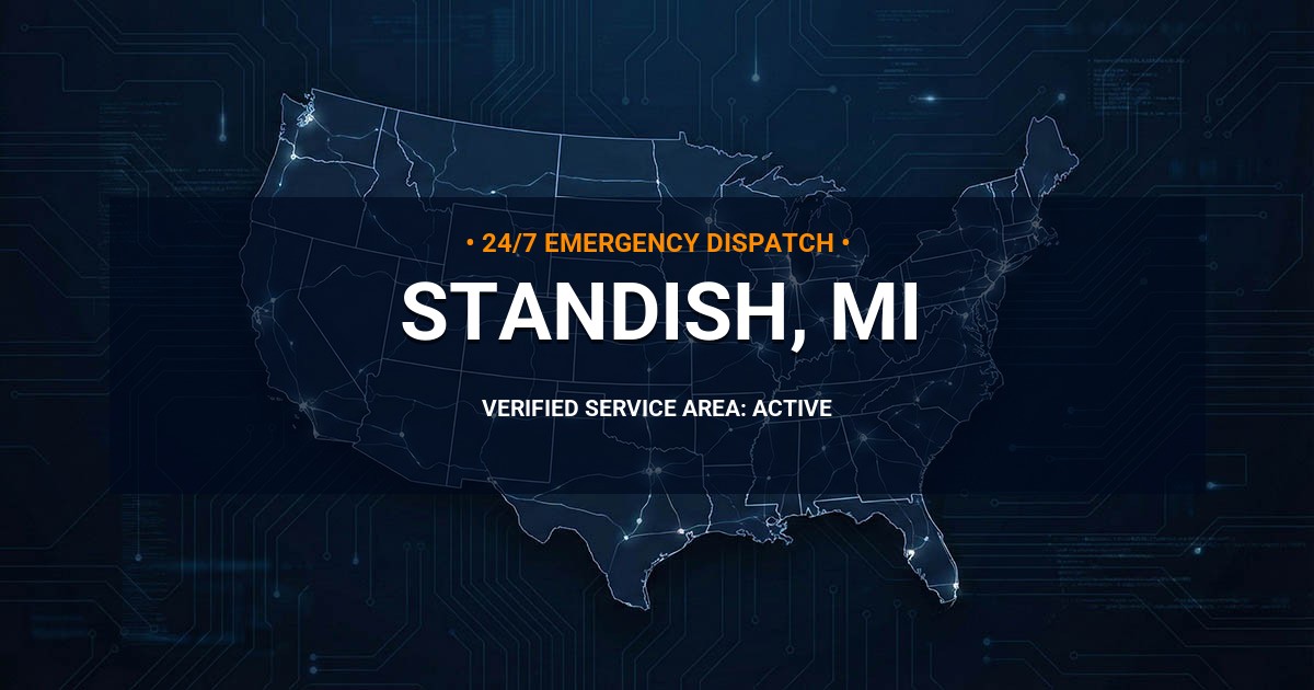 Emergency Plumbing Dispatch Map for Plumbing Services: Standish, MI