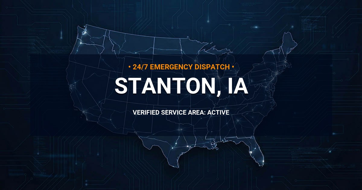Emergency Plumbing Dispatch Map for Plumbing Services: Stanton, IA